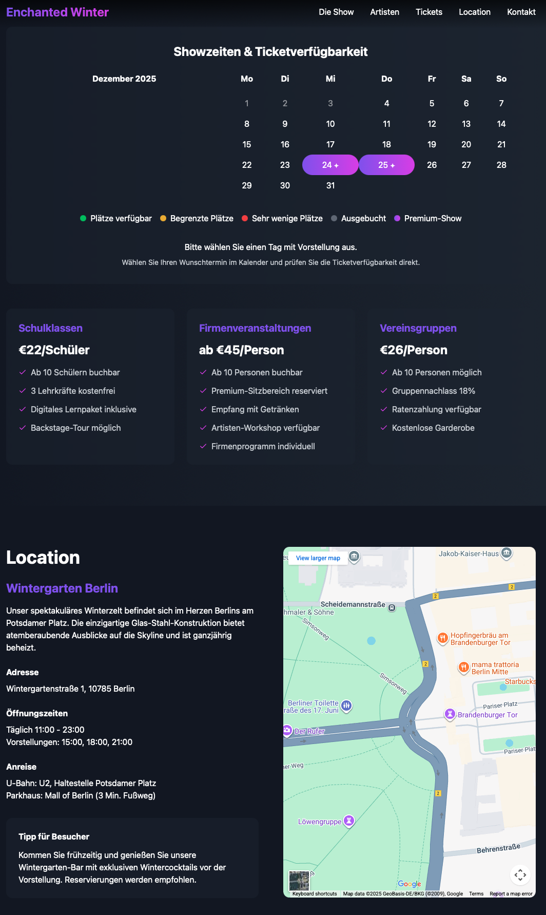 Winter Events Webpage - Tickets